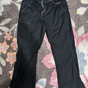 WonderWink Black Flare Pants with pink stitching medium petite